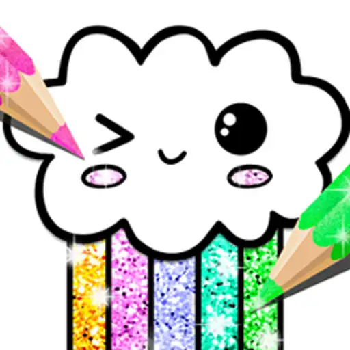 Kawaii Coloring Book Glitter